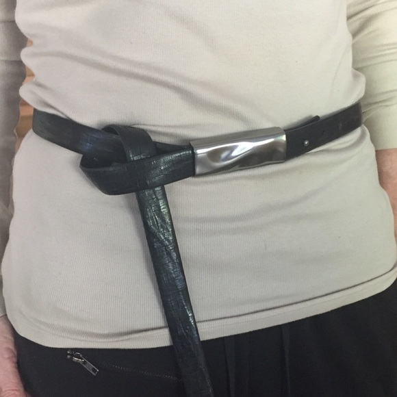 Brunello Cucinelli Accessories - Brunello Cucinelli metal hardware black belt